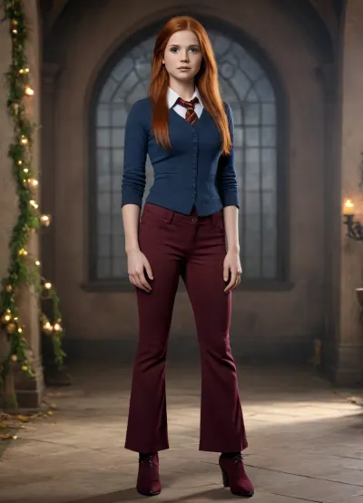 ginny weasley posing, full body, teenwomen, petite, sexy