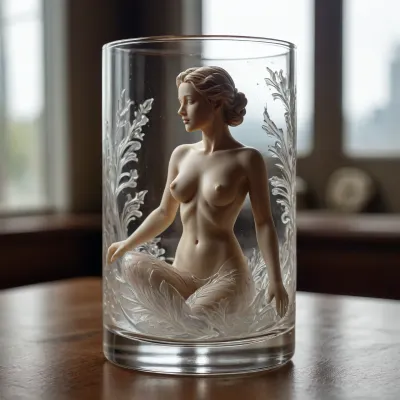 women figure, It is carved into a glass. /©KlTTY-ART/