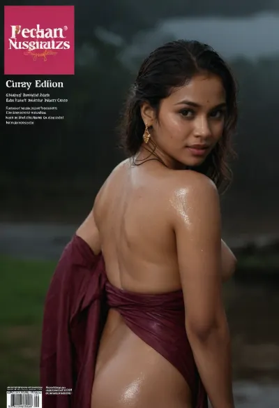 ((sweaty wet oiled light skin)), Filipino curvy woman with wavy tied hair wearing saree outfit in rural Kerala doctor's office setting with clothed Filipino and african nurses humping her at night sweating a lot and getting wet in rain, raining atmosphere, (uneven skin tone), ((jewelries magazine title cover page, sweaty wet skin edition)), ((romance photot pose with male 19 year old fans edition, sideview))