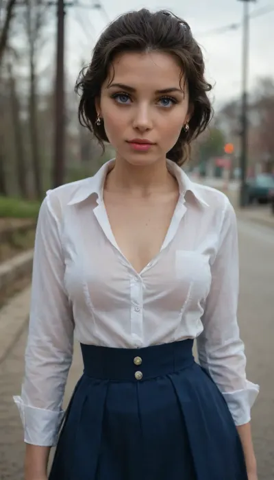 Elizabeth from bioshock, 19 yo girl, cinematic photo, ponytail, pale, skin, 85mm medium format photo of, . 35mm photograph, film, bokeh, professional, 4k, highly detailed, disney princess eyes, detailed face, perfect blue eyes, cute, girl, skirt, small, chested, Microwaist, Fleshy, lips, Puffy, Detailed, wide, <lora:931943_training_data:.8>