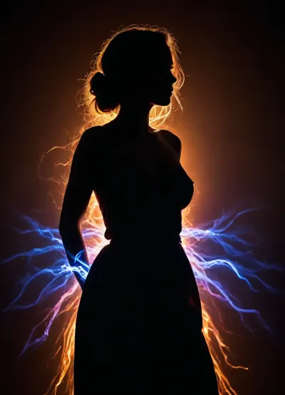 lightpainting of a women silhouette. /©KlTTY-ART/