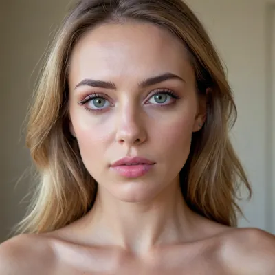 ((full body view)), 38 year old MILF, naked adult woman, 1.76 meter tall, 59 kilogram weight, firm 34C cup breasts, perfect round normal breasts, detailed breasts, hard nipples, long neck, perfect ears, top model face, thin face, symmetrical face with high cheekbones, Beautiful Cheek, no makeup, Beautiful Mouth, detailed lips, pink lips, sharp hazel eyes, symmetrical eyes, detailed eyes, perfect vibrant eyes, same eye shape, detail irises, symmetrical pupils, very thin eyebrows, visible shoulder blade, (Russian:.4), (Ukrainian:.4), (Norwegian:.6)