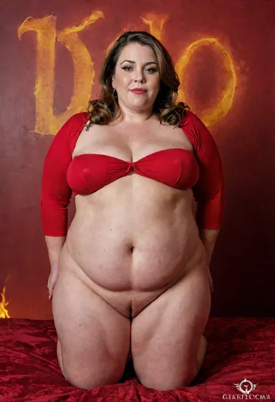 40 year old mature slim thick chubby bbw type woman, full body image, red, huge soft hanging round belly, plump, skindentation, chubby, bbw, venus, body, big, breasts, ass, <lora:Saggo_XL:2>, <lora:Chubby BBW - XL:1.3>