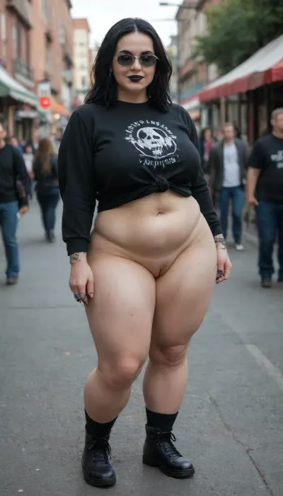 UHD, 8k detail, sharp focus, hyper realistic, score_9, score_8_up, 35 years old milf, Perfect Blue eyes, slim Face, Playfull smile, massive tits, german, sexy german, plumper, chubby, bbw, bbw Body, bbw breasts, hourglas Figure, (gothic:1.2), goth Make-up, black Eyeliner, black lipstick, long straight black hair, (Long black Hair:1.2), Full Body Shot, love handles, Amateur Photo, Amateur quality pic, solo Woman, one Woman, (Goth Woman:1.6), saggy Natural Big tits, Natural aged skin, Perfect proportions, cellulite, picture, 4k epic detail, shot on kodak, 35mm photo, high budget, cinemascope, moody, epic, gorgeous, film grain, grainy, score_7_up, rating, explicit, stretch, marks, raver, girl, at, a, festival, in, sunglasses, music, wearing, mask, with, glitter, 2017, 2012, party, costume, bukkake, cum, <lora:MS_Real_XL_Bukkake:1.3>