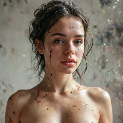 concept art, sketch of a greek woman with natural breasts, 35 years old, black braided hair, (naked:1.5), erotic, ink sketch, white background, highres, ink splatter, abstract art, upper body, highly detailed, intricate, amazing, trending, paint splatter, paint drops, Colorsplash 8k, high quality, photo, spl4sh, colorful explosion, ral-exposure, zydink, ink, sketch, 4ng3l, face, <lora:SDXL_BetterFaces-LoRA_v1:1.4>, <lora:MJ52:2>, <lora:M05_Intensify:1.8>, <lora:ral-exposure-flux:2>, <lora:add-detail-xl:2>