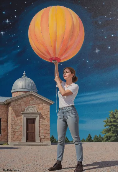 Pastel painting, rough surface of structured canvas, female meteorologist on the background of observatory building, (weather balloon launch on the background of astronomical observatory building with round dome), pastel, tone-on-tone overlays, (masterpiece), (high quality), (painterly details), (painting), (pastel painting style), grainy, dynamic movement, (female meteorologist launching weather balloon), (night sky), (starry sky), (soft shadows), (matte tones), (deep soft smooth tone-on-tone contrast)