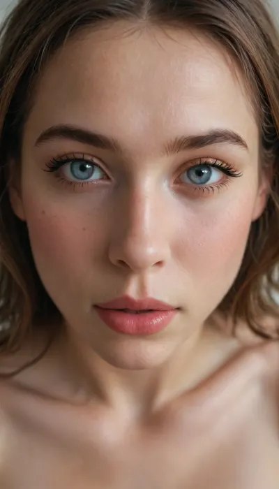 Create a highly photorealistic image captured with a professional full-frame DSLR or mirrorless camera, using a prime lens with a wide aperture in natural lighting conditions.The lens is 75mm.The aperture is f/1.4.The camera perspective should simulate real lens behavior — include correct parallax, perspective compression or expansion, (depending on focal length), and real-world framing such as candid compositions, slightly off-center focus, or over-the-shoulder framing. and real light scattering effects in transparent or reflective materials. Avoid excessive smoothness or symmetry.Background, Background includes realistic sky tone gradients or environmental lighting, (e.g., low-light twinlights, shade gradients), and background blur that follows true optical depth simulation. Colors must be balanced realistically, respecting white balance and real-world color grading, such as mild chromatic aberration near image edges. Ensure accurate anatomy, fabric folds, reflections, light bounce, and focus transitions.Realism, The image must contain authentic, real-world imperfections such as subtle lens distortions, natural grain/noise, bokeh depth of field effects, realistic lighting shadows and highlights, environmental reflections, and accurate ambient occlusion
UHD 8K, cinematic masterpiece, maximum details, maximum quality, maximum realism, masterpiece, award winning photo, extremely detailed face, detailed with reflective highlights, (long curled dark eyelashes:1.2), (delicately arched golden eyebrows:1.2), smooth porcelain-white skin glowing softly under the ambient golden light, realism, passion, lust, ultra realism, extreme realism, maximum detail, realistic face features, Uber realistic, ultra detailed, detailxl, film, professional, 4k, hdr, photographic, ultra realistic, ultra high details, back light, (front view), (dynamic pose), best quality, proper physics, ((random pose)), ((random view angle))