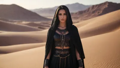 black anima in desert