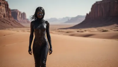 black anima in desert