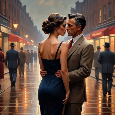 A Jack Vettriano style painting