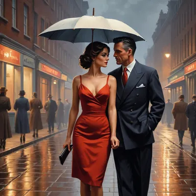 A Jack Vettriano style painting
