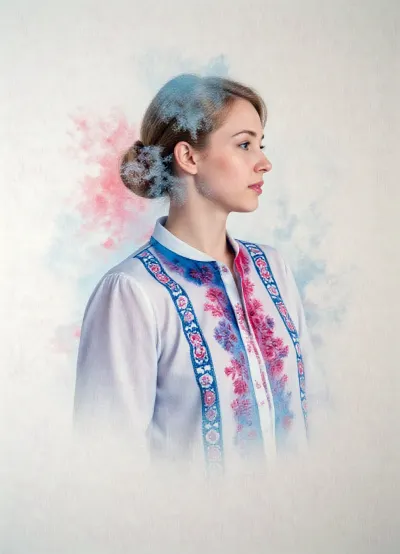 Hyperrealism
Impressionist painting in watercolor style, {embroiderer creates Slavic embroidery pattern with watercolors on embroidered shirt, (double exposure), (picture within a picture), (work process), Slavic pattern on a white shirt, (watercolor double exposure), watercolor style, painting process}. The correct requested style of watercolor, painting, bright colors, play of light and shadow, conveying feelings through form.
