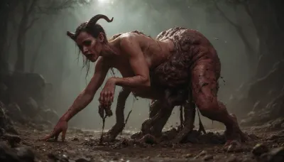 {, (((putrid demon:1.9))), (((defecating:1.89))), true}, mutilated arms concept, art, realistic, dark, theme, low, light, ab0m, <lora:Concept Art DarkSide Style LoRA_SeaArt Furry XL 1.0:2>, <lora:ab0m:2>