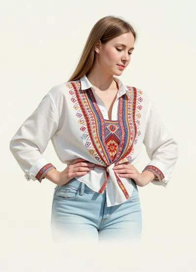 Hyperrealism
Impressionist painting in watercolor style, {embroiderer creates, (double exposure), (picture within a picture), Slavic pattern on a white shirt, (watercolor double exposure), watercolor style, painting process} . The correct requested style of watercolor, painting, bright colors, play of light and shadow, conveying feelings through form.