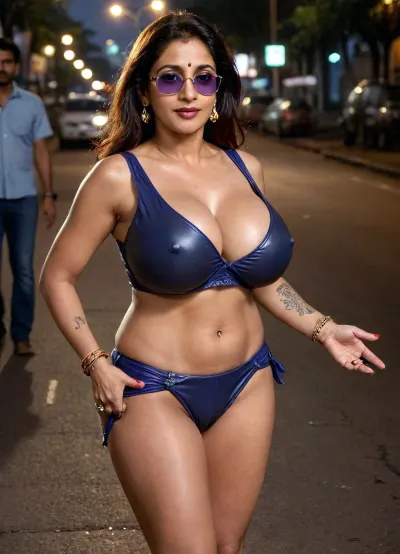 ((on the busy streets of Mumbai)), . FULL BODY PHOTO, entire body visible, 1 PHOTO, (moonlight shining from above), --------------------------------------------
indisc, tight jeans, very low-cut blouse, belly dance bra, moccasins, polarized sunglasses, ----------------------------------------------1 Kerala WOMAN, 55 years old, tall South Indian woman, very large full round breasts, tattooed arms, tattooed breasts, full lips, narrow nose, large round buttocks, big fat ass, braless, Wearing black tight leather clothes, possing.that, make, sense, with, Braless>, pn, round, breasts, Saree, Indian, <lora:bralessSDXL_v1_00022:1.9>, <lora:pn_UrbannaSprawl_SDXL_LORA_v06:.2>, <lora:round_breasts-XL-1.0:.8>, <lora:SDXL_MassiveCowsLoRA_v1:1.9>, <lora:XLSarees1:1.5>