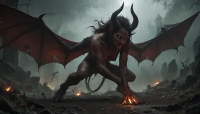 (((putrid demon))), concept, art, realistic, dark, theme, low, light, <lora:Concept Art DarkSide Style LoRA_SeaArt Furry XL 1.0:2>
