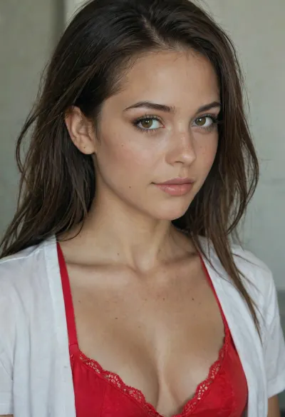 Fotografía tomada con polaroid, solo una hermosa mujer latina de 22 años, asomada en el alféizar de la ventana, rodeada de flores, desnuda, inclinándose hacia la cámara, mientras envía un beso, ojos detallados, almendrados, grandes, rostro fino y ovalado, mirada profunda y sensual, cabello largo ondulado castaño claro, xbmyr, photo, style, <lora:brasilGPv1:1.2>