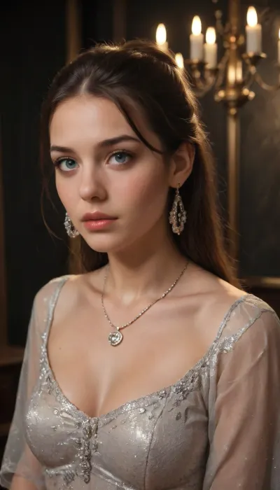 girl's face and cock, Chiaroscuro, dark background, (realistic style), 1female, masterpiece, highest quality, ultra detailed, extreme high quality, 8k, uhd, RAW file, high quality textures, 18 yo brunette girl with hair in elaborate updo, heavy makeup, done up for prom, big chandelier earrings, big necklace, (highly detailed eyes:1.2), shy, (sexy slutty sequined prom dress:1.4), in a coat room, soft shadows, night, soft light, chiaroscuro, style, dim, light, <lora:polyhedron_chiaroscuro-000005:.8>
