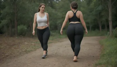 Oakland, Jogging, bubble butt, honeycombed yoga pants, sweating, BBW, huge ass, fat thighs, Looking away from camera, not looking at cameraman, sexy fat girl, athletic tank top, tie-dye yoga pants, creepshot, candid photo, stalker photo, jogging Lake Merritt, Detailed, natural, skin, and, blemishes, without-makeup, acne, <lora:skin_4-000015:.8>, <lora:definitivesarah:.8>, <lora:Sweaty_Realism_4-000006:.8>, stretch, marks, <lora:stretch_marks:.8>