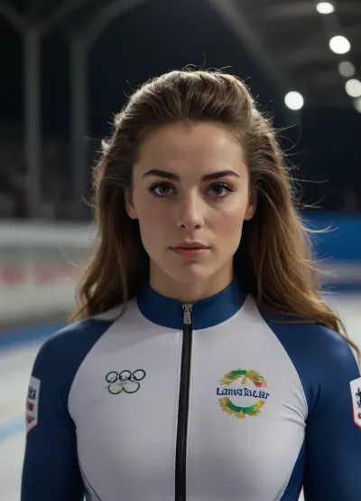 ((hyperrealistic)), ((full body view)), ((beautiful face)), ((detailed face)), ((detailed hair)), woman 20-years old, bobsleigh driver during Italian Olympic Winter games