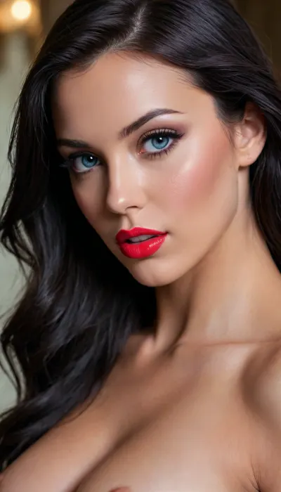 25+

Full Body

Naked

Full nude

Mikaela Banes from Transformers, professional makeup. Victoria´s secret show but nude. ultra-detailed face, very beautiful face, feminine, (height:1.3), black hair, tanned skin, fitted waist, perfect round and xxlarge breasts, sensual lips, in shape, blushing, red glossy lipstick, blue eyes, black eyeliner, wet hair, playboy book of nude style