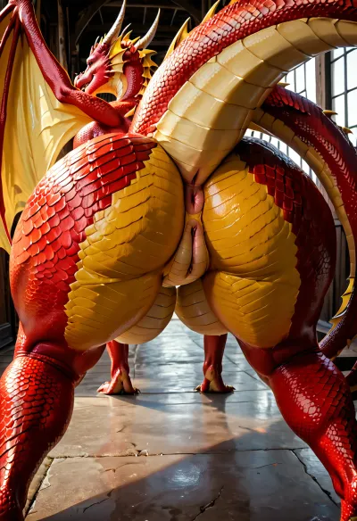 (Dragon:1.3), Dragon perfect ass, (Dragon big breast:1.3), Dragon very scaly skin, Tight pussy, (High detailed entire photo), different angels per photo, Dragon tail, Dragon wings, Golden Jewellery, (Extremely scaly hyper realistic skin:1.3), hyper realistic, high detailed, aniduskxl, (High, Resolution), (More, Details), (8K), <lora:Better Anime Backgrounds - [Background] - SDXL Version 1:1.6>, <lora:AnimeSDXLv2:1.2>, <lora:checkpoint-e100_s400:2>