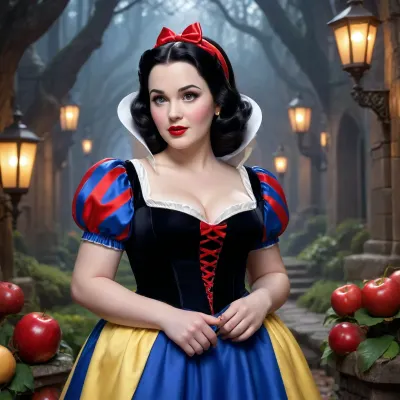bbw goth disney snow white from the 1937 cartoon film.