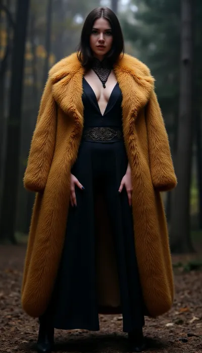ultra wide angle, in focus, dark epic background, gorgeous lifelike, moody golden fur design, dynamic pose of a girl, the full and whole body, full length shot, hyper details, lighting art, cinematic, insane details, intricate details, hyperdetailed, goth, fractal, dark shot, fda77, triple exposure, mysticism, Guram Dolenjashvili style, three-dimensional watercolor, layered, threads and fibers, microfiber, 3d, the finest ink drawing, realistic, 1024k in Louis Royo style and Josephine Wall, cinematic expressiveness, ultra-fine brushstrokes, ultra-deep texture, remote image, large depth of field, clear focus, detailed background, chaotic lighting, deep cold colors, night scene, ultra hd, vivid colors, highly detailed, UHD drawing, pen and ink, perfect composition, beautiful detailed intricate insanely detailed octane render trending on artstation, 8k artistic photography, photorealistic concept art, soft natural volumetric cinematic perfect light, <lora:flux-dystopian-anime:1>