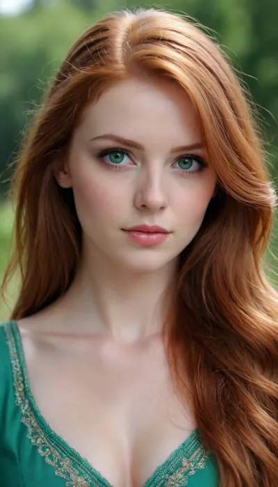 score_9, score_8_up, score_7_up, masterpiece, best quality, highly detailed, BREAK
1woman solo, long redhead hair, green eyes, dress
