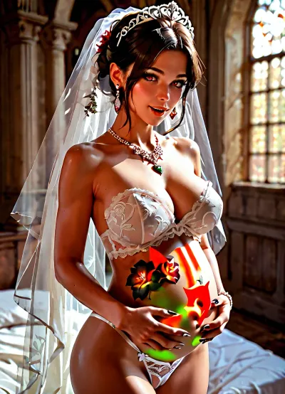 Pregnant bride is raped by a naked demon