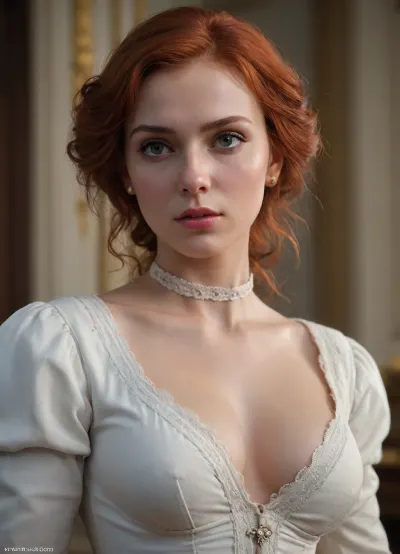 Very sexy Natasha Rostova from the novel “War and Peace”, redhead, highly detailed, sharp focused, concept art, ArtStation, CGSociety, Deviantart.”com, Blender 3D render. Ureal render. H 720p.B 640. Konachs