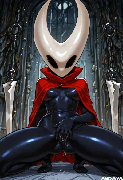 (Andava:1.6), (Hornet from Hollow Knight), solo, masturbating, fingering, <lora:add-detail-xl:1.2>, <lora:attractive_notrigger:1.2>, <lora:detailed_notrigger:1.2>, <lora:LCMTurboMix_Euler_A_fix:1.2>