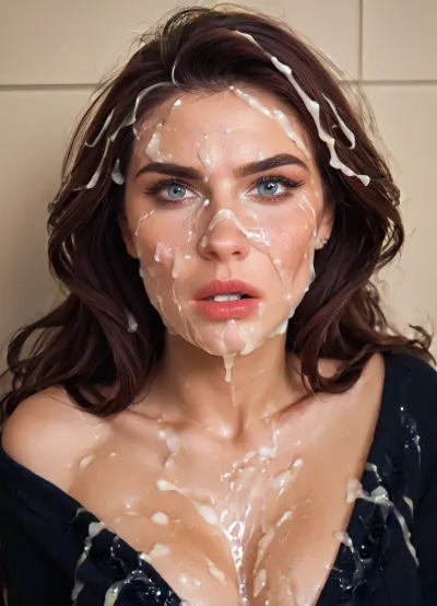 Italian office brunette girl. Totally clothed, (shocked disgust expression:1.2), ., ((REALISTIC THICK CUM)), (facialized bukkake beautiful face:1.9), woman, cum, on, face, facialized, superfacialized, <lora:JustCum:2>, <lora:cum_in_eye_deepmind:2>, <lora:facialized:2>