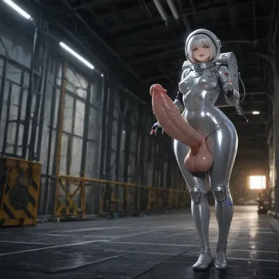 🐰🔝💔🕸️Luna Snow from Marvel Rivals, 1girl, solo, sexy pose, asymmetric two-toned hair, half black half white hair, left side solid black, right side solid white, short bob, black and white split hair, heterochromia, one blue eye one amber eye, red lips, bright blue crop top, black cropped jacket with blue accents, light gray shorts with blue straps and harness, blue and black outfit, fingerless gloves, detailed, anime style, masterpiece, best quality, exposed breasts, Captured with a Leica M3, 50mm Summicron lens at f/1.8, the depth of field is razor-thin, blurring the foreground into soft out of focus, tactile bokeh. The color grade is melancholic and desaturated, with deep teals in the shadows and a pale, ghostly cream highlight on her skin. The mood is one of claustrophobic sanctuary and spiritual desperation, reminiscent of a Caravaggio painting translated into a gritty, photojournalistic still from a period drama. Realistic photograph, DSLR, natural color palette, photojournalism quality, A night-time dark candid hard flash 2010 digital camera shot of a pale-skinned thin 18-year-old ethereal skinny adult Swedish girl, bright blue eyes, She is exposing her elegant flat chest, narrow hips, She has an intense facial expression, with her lips half parted, an expression of intense dreamy sexual pleasure, eye contact to viewer, She has a lithe thin soft body, provocative innocent smile, poor lighting, at night, dark, night seductive, (full body with, (feet)), saturated glossy pink lipstick, beautiful expressive eyes, seduction, She wears elaborate prefectly applied dramatic geometric eye makeup with large bold jagged black winged eyeliner and blue-silver glittery gradients and glossy wet pink lips. walking on a grey lunar landscape—realistically recreated Moon surface lik an astronaut, large craters, and a star-filled black sky—stands a girl, ((She is wearing a skin tight full nasa transparent silver spacesuit, closed space helmet)), pale skin, white skin, fantastical, focus on the woman, cinematic lighting, volumetric lighting, dramatic lighting, shadow and light, Masterpiece, intricate lines, intriguing atmosphere, sharp magnificent details, impenetrable night, the sun in black space at a great distance, the afterlife of Pluto, the orta cloud, Thunderstorms, gas clusters, neutron star, electro magnetic field, earth's magnetic field, Pervasive radiation, radio waves, extremely intense cosmic radiation, nuclear fusion, big bang, The sun is in the sky, a spaceship of unknown origin, alien film, Neu, (futanari:1.5), (Reiq style:.8), ((hyper-realistic)), nude, (giant thick penis:1.6), (large testicles:1.4), (erect penis), veiny penis, A lot of semen dripping from the penis, professional seductive, slender body, trained body, ((ultra-detailed, realistic, hyper-realism, maximum detail, ultra-detail settings)), ((heavily oiled body, heavily oiled skin)), frontal angle, <lora:EnvyPulpScifiXL:2>