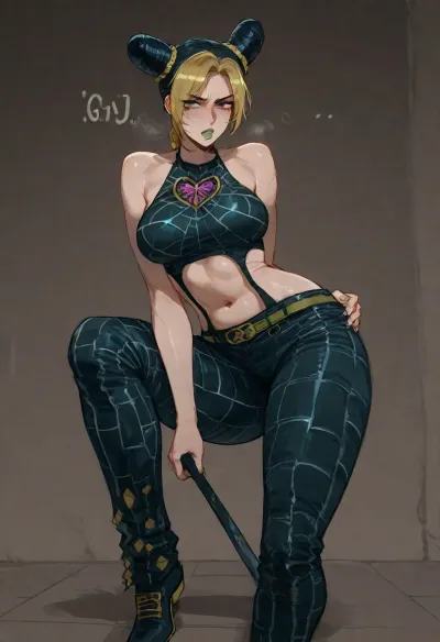 (Ratatatat74), (jolyne cujoh), solo, (jojo pose:1.5), <lora:ratatatat74-000050:.8>