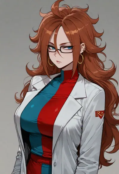 (Ratatatat74), (android 21, labcoat, dragon ball), solo, <lora:ratatatat74-000050:.8>