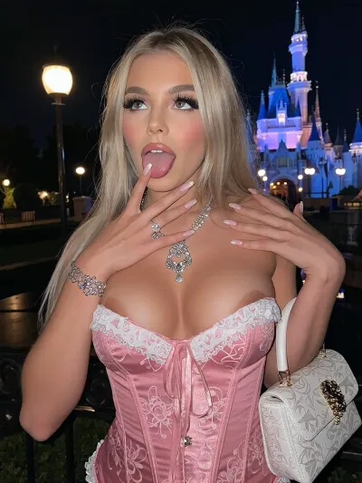 Night Curvy, cute, full lips, big eyelashes, slutty makeup, sexy manicure, Russian girl 18yo
Designed cute corset, ((close up)), luxury jewelry, expensive mini bag
Background, Disneyland park