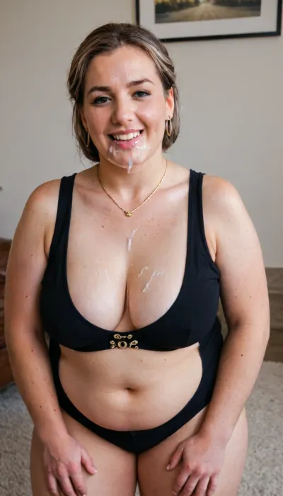Photorealism, masterpiece, detailed faces, highest resolution, uhd, a grey hair Mature woman, 50 year s old, (fully dressed in black expensive costume), golden necklace, golden earrings, (fat, chubby, plump), ((face only on Picture)), in living room, laughing very loud, face towards viewer, face full of cum, (extreme much cum in face), (extreme much cum in Hair), (extreme much cum on clothes), woman, cum, on, face, <lora:JustCum:1.9>