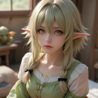 Anime stile, (((High Elf Archer from Goblin Slayer))), 1girl