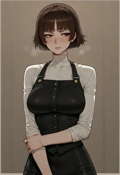 (ratatatat74), (Niijima_Makoto, Persona), solo, <lora:ratatatat74-000050:2>