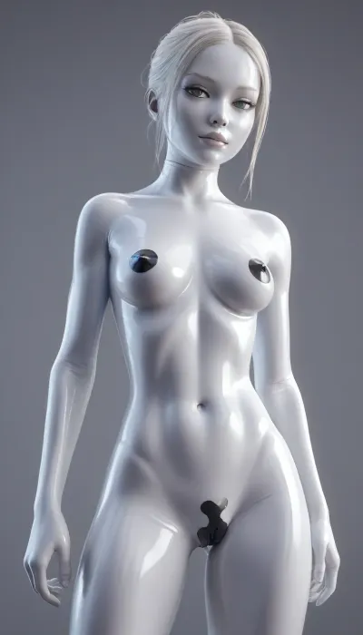 3d render, score_9, score_8_up, score_7_up, random hairstyle, (((pure white rubber skin))), (rubber face), seductive puffy lips, (black rubber nipples), (black rubber labia), (((three quarter body shot))), green, eyes, blue, brown, perfecteyes, <lora:PerfectEyesXL:.8>