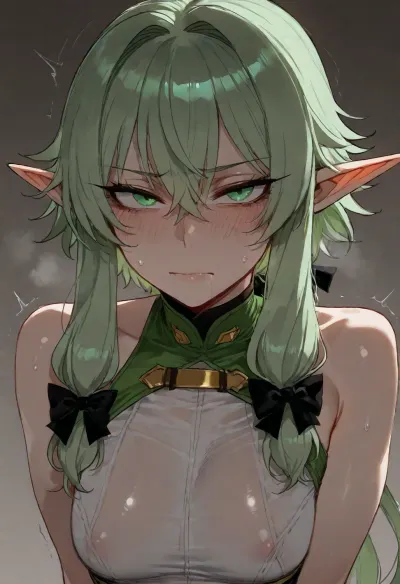 (Ratatatat74), (high elf archer from goblin slayer), solo, <lora:ratatatat74-000050:2>