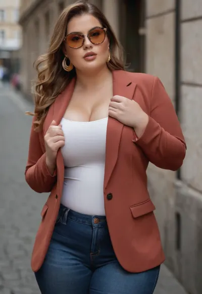 Professional portrait, Uhd, High res, Obese plumper plus-Size Model, eyeliner, mesmerizing eyes, squared face, chubby face, hair flowing hair, massive chest, finely drawn facial Features, massive fat thighs, (GER, Deutsch), Das Model trägt einen weit geschnittenen, schokoladenbraunen Blazer mit ausgeprägten Schultern. Darunter kombiniert es einen cremefarbenen Strickpullover. Eine dunkelblaue, weit fallende Jeans sorgt für einen lässigen Kontrast. Dazu trägt es elegante, dunkelbraune Lederstiefel.
Accessoires, Eine bordeauxrote Ledertasche setzt einen farblichen Akzent. Ein breiter Ledergürtel betont die Taille, während goldene Ohrringe und eine schmale Sonnenbrille den Look ergänzen. Ein locker umgelegter Schal unterstreicht den angesagten Lagenlook.
Gesamteindruck, Die Kleidung wirkt hochwertig, selbstbewusst und gleichzeitig entspannt. Besonders modern ist die Kombination aus Oversize-Schnitten, klassischen Materialien und wenigen auffälligen Accessoires.
Das ist ein Beispiel für den derzeit angesagten Modern-Chic-Stil – eine von mehreren wichtigen Moderichtungen 2026., round, breasts, but, <lora:round_breasts-XL-1.0:.8>, <lora:runga_8.1-000002:.5>, <lora:BUT_SDXL_SHS:.5>