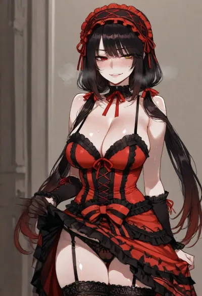 (Ratatatat74), (Tokisaki_Kurumi), solo, <lora:ratatatat74-000050:2>