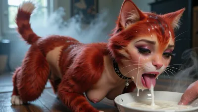 MATHYRI MIKRO ultra photorealistic cinematic, (7 years old petite woman, instagram model petite, Sweaty, piercing nipples, tits pierced, septum piercing, nose piercing, chocker, small boobs, very slim girl, slim Masterpiece, furry, futanari, solo, (Anthropomorphic cat, from "Zootopia"), thick fur, naked, Anthropomorphic feline body, tiny cat, skinny, very small ass, narrow hips, small breasts, on all fours, on floor, (narrow waist), red pelt, happy face, ((it drinks milk from bowl)), lips on the milk, licking milk, face on the bowl, seductive ass, (blur background), light rays from window, steam, Cold color temperature, cat feeding, dynamic view, side view, Trfut, flac-futa, balls, flac-penis, photo, artwork), super close hot of bukkake, cumshot, facial portrait picture of the Bride face in cum facial, with heavy makeup and a lot of makeup, a lot of Cum on her face, cum on her long black eyelashes, Cum on her eyelids, Cum on her cheek skin, her face wet with Cum, Cum on her red lips. cum on her wedding tail, One of the false eyelashes is wet and on the cheek. woman, (makeup:1.3), facialized, superfacialized, (lips:1.5), makeup, eyeliner, eyelashes