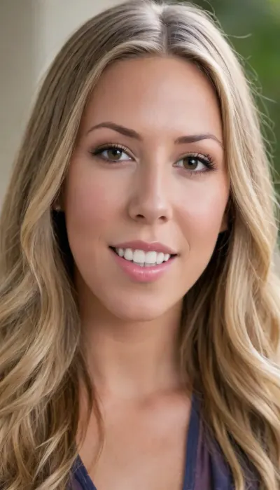 Create a, upper-body-portrait, (((from the hip to the head:2))), of, (((Colbie Caillat:2))), (((at the age of 18:2))), ., (((She has light ash-brown to caramel-brown, honey-blonde, ash-blonde, and champagne-blonde hair with light-blonde highlights and ombré tones—featuring soft color transitions from light brown to blonde, brunette, and light caramel:2)))