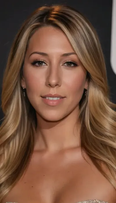 Create a upper-body-portrait from the hip to the head of Colbie Caillat at the age of 18. She has light ash-brown to caramel-brown, honey-blonde, ash-blonde, and champagne-blonde hair with light-blonde highlights and ombré tones—featuring soft color transitions from light brown to blonde, brunette, and light caramel.