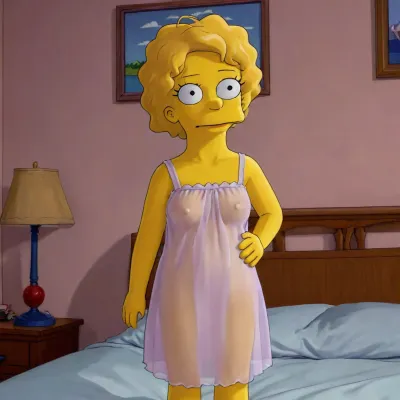 (Young Lisa Simpso from the TV series "The Simpsons"), 80's animation, (animated drawings like lisa simpson), (((simpsons drawing style))), seethrough nightdress, nippless, hairy pussy, full body wiev, yellow hair, Simpstyle, <lora:SDXL-Simpstyle-Lora-v2-r16:1.6>