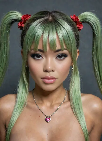 Ultra-detailed, full focused picture, perfect hands, high detail of the face, girl, filipina, (asian face:1.9), (very skinny), bimbo slut, (hairstyle with five pigtails and straight bangs, shiny light green hair:1.6), (very big plump lips), purple colour eyes, beautiful eyes, artificial eyelashes, rounded big breasts, (flat cheasted:1.4), (bimbo makeup, intense saturated glossy lipstick:1.5), show nude tits, stockings, heels, in a bedroom lying on her back, She pushes until her pussy even starts to prolapse! Her pussy even opens up on its own from the pressure! She grunting as she tries to push so hard. She sticks her fingers in her ass to stretching it wide open to show her beautiful anal flower and hold it there for you to stare at! It looks like a red rose coming out of her ass!, seductive, at night, sweet tiny butt, jewellery, bracelets, necklaces, nipple ringsnipple, huge nipple ringsnipple rings, pussy view, slit pussy, full, body