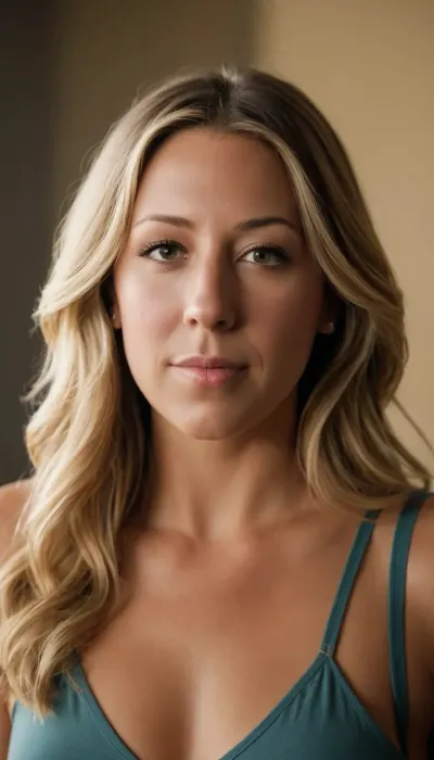 Create a upper body-portrait of Colbie Caillat, from her real life, ((showing her from the wait up))